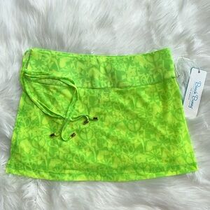 🆕 Beach Bunny Cover-up Madeline Mini Skirt Wrap Swim Bottom Lime Green Small